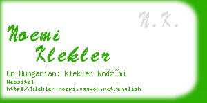 noemi klekler business card